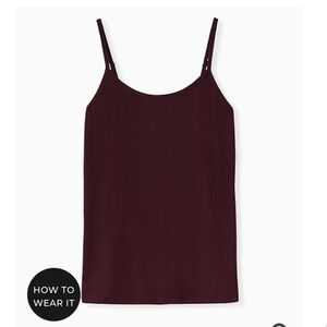 🆕BURGUNDY PURPLE RIB SCOOP NECK CAMI